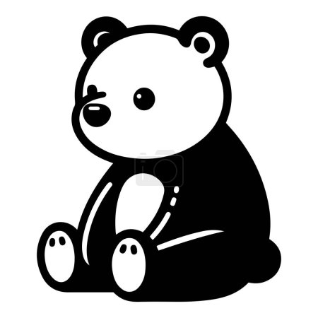 Téléchargez les illustrations : Illustration vectorielle de silhouette de poupée ours sur fond blanc. - en licence libre de droit
