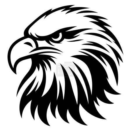 Illustration vectorielle silhouette visage d'aigle.