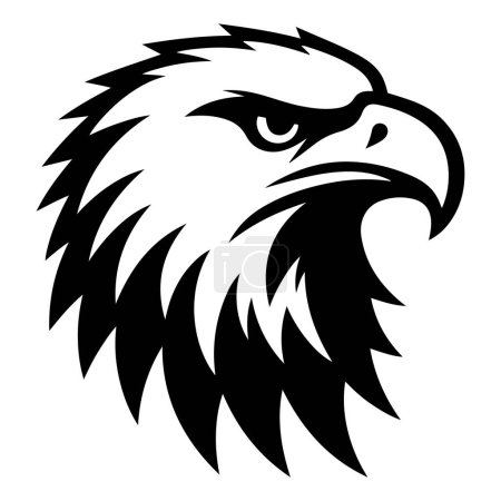 Illustration vectorielle de silhouette tête d'aigle.