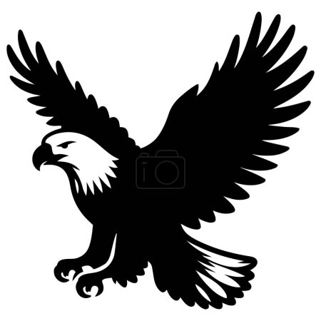 Ilustración de Flying Eagle silueta vector ilustración. - Imagen libre de derechos