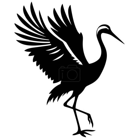 Crane bird silhouette vector illustration.