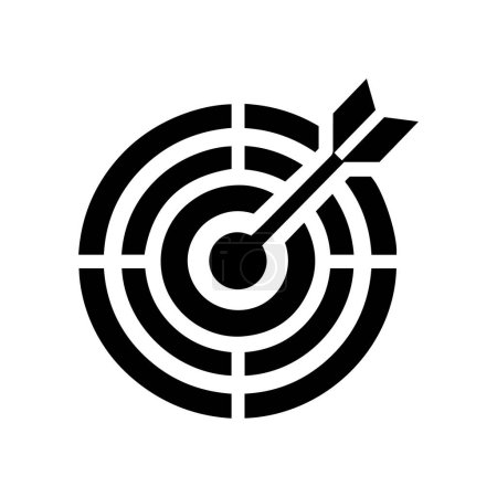 Zielvektorsymbol für Apps und Webseiten. Symbol eines Ziels mit Pfeilvektorsymbol.