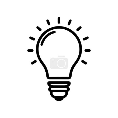 Icono plano de vector de bombilla aislado sobre fondo blanco. Idea lámpara icono ilustración.