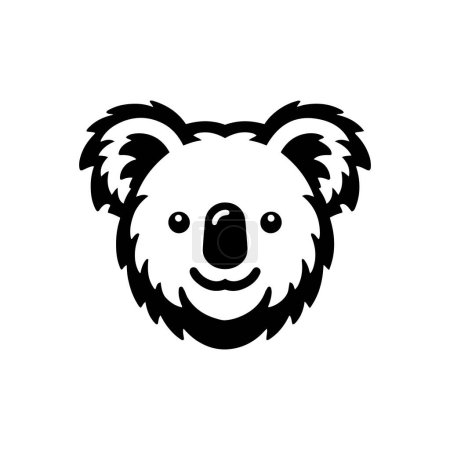 Koala-Bärenkopfvektorillustration auf weißem Hintergrund. Koala Gesicht Logo oder irgendein Design.