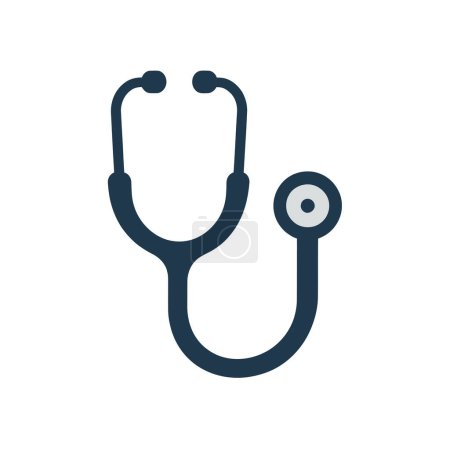 Medical and health care stethoscope vector icon.
