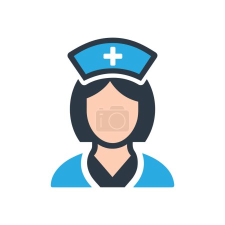 Enfermera avatar icono de vector de perfil.