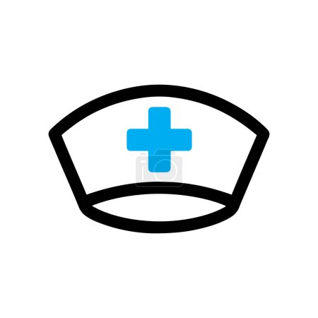 Nurse cap outline vector icon illustration.