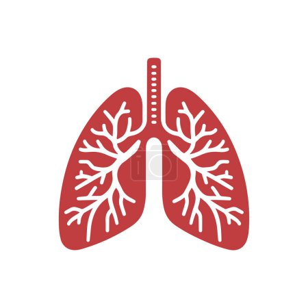 Illustration d'icône vectorielle poumons humains.
