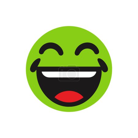 Laughing face vector illustration.