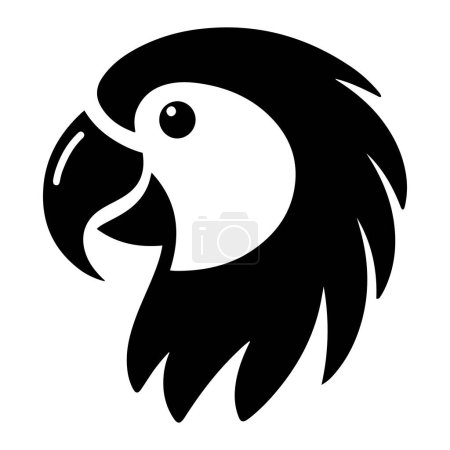 Parrot bird head silhouette vector illustration.