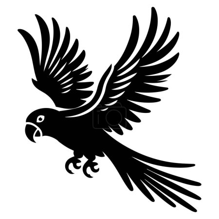 Illustration d'icône vectorielle silhouette volante perroquet.