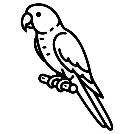 Illustration vectorielle de silhouette de branche de perroquet.