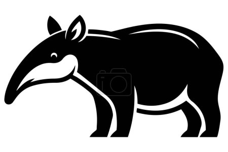 Tapir silueta vector icono ilustración.