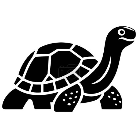 Galápagos tortuga silueta vector icono ilustración.
