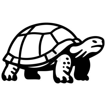 Galapagos tortoise silhouette outline vector icon illustration.