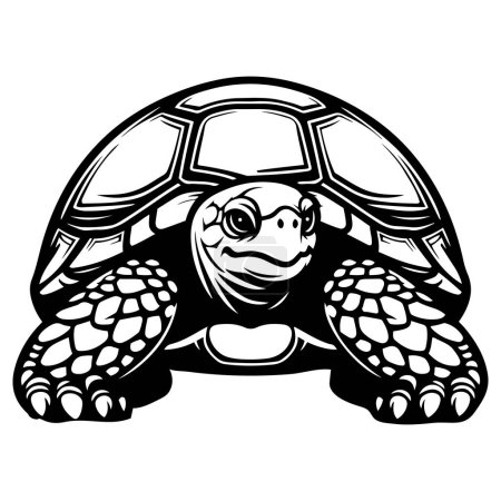 Galapagos tortoise silhouette vector illustration.