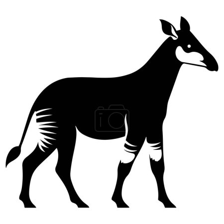 Okapi silhouette vector illustration.