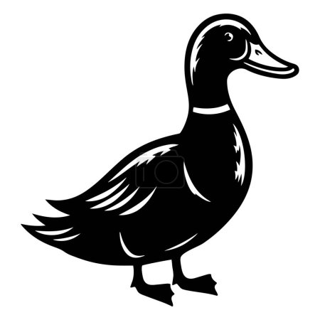 Duck silhouette vector illustration.