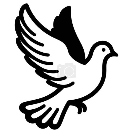 Pigeon Dove silhouette vector icon illustration.