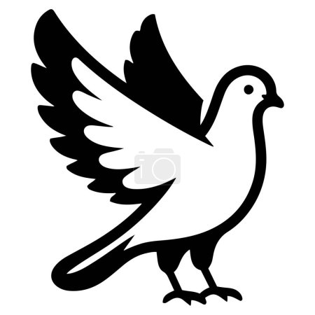 Pigeon bird silhouette vector icon illustration.