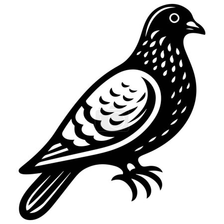 Pigeon silhouette vector illustration.
