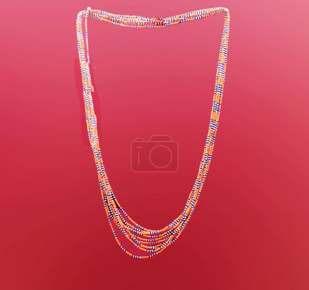 Photo for Bead Necklace jewelry ornament of Bonda tribal community - Royalty Free Image