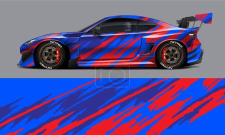 Ilustración de Car livery graphic vector. abstract grunge background design for vehicle vinyl wrap and car branding - Imagen libre de derechos