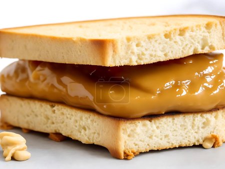 A closeup shot image of a peanut butter sandwich background 