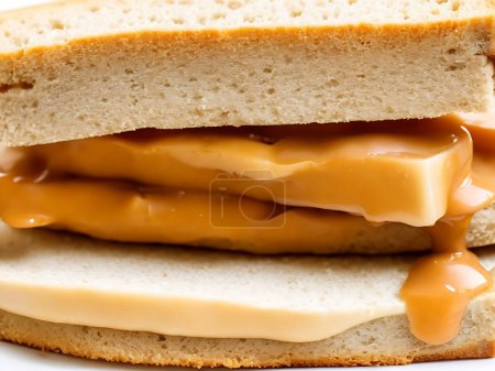 Ein Nahaufnahmen-Bild von einem Erdnussbutter-Sandwich-Hintergrund 