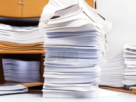 Téléchargez les photos : Paper office documentation and office worker - en image libre de droit
