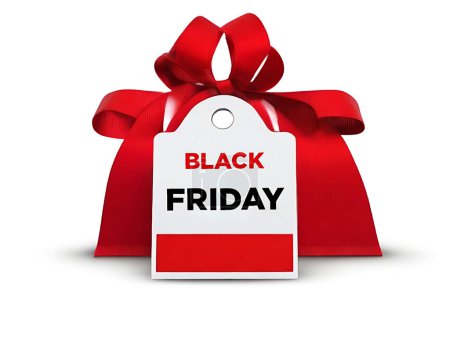 Roter schwarzer Freitag Geschenk oder Preisschild 