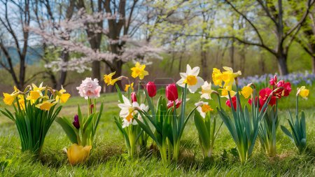 Natürlicher Hintergrund Frühlingsdekoration. Schöne Blumen Draufsicht Hintergrund Tapete. 