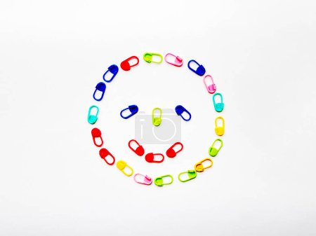 Small Smiley Face of Colorful Knitting Stitch Markers