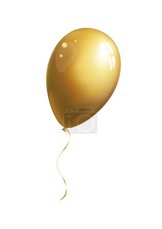 Illustration for Golden balloon on white background - Royalty Free Image