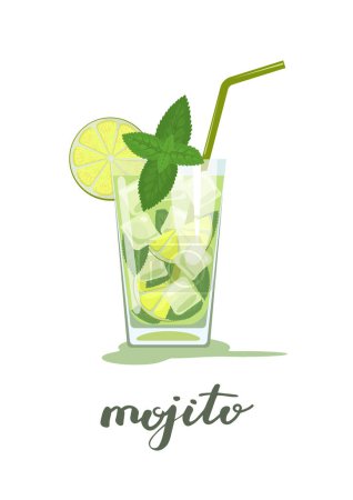 Illustration for Glass of mojito. Summer drink. - Royalty Free Image