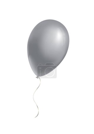 Illustration for Silver balloon on white background. - Royalty Free Image