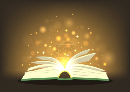 Illustration for Magic book with magic lights. - Royalty Free Image