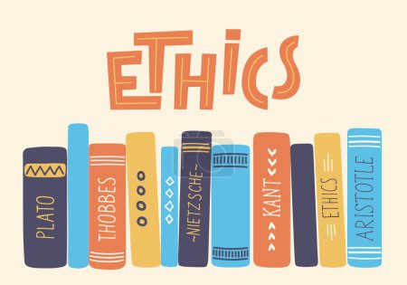 Ethics. Lettering with books.