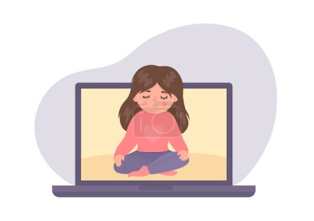 Meditación en línea para niños, clase de yoga. 