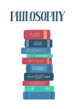 Philosophie. Empilement de livres philosophiques.