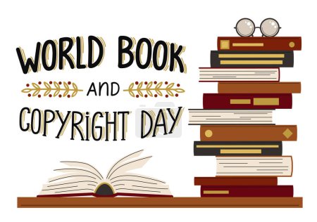 Ilustración de Día mundial del libro y los derechos de autor - Imagen libre de derechos