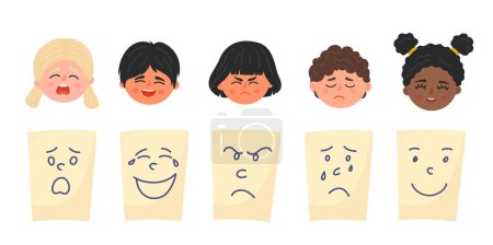Ilustración de Set de diferentes emociones - Imagen libre de derechos