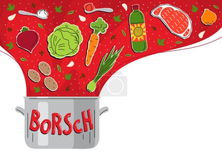 Borsch. Traditional Ukrainian dish.