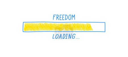 Freedom loading bar. Philosophical concept.