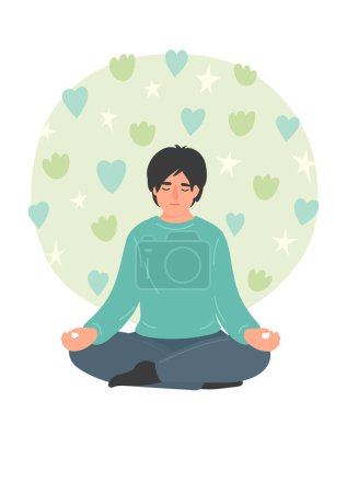 homme méditant dans la pose du lotus, illustration vectorielle