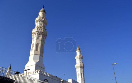 Beautiful and historic Islamic architecture in Medina, it is Quba mosque.