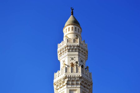Beautiful and historic Islamic architecture in Medina, it is Quba mosque minaret.