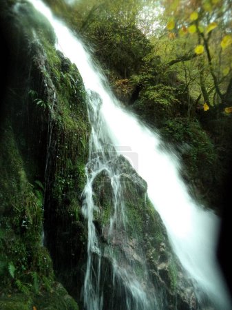 Panoramic view of the Xorroxn waterfall in the forest
