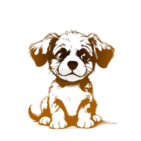 Cute puppy. favorite pet flat  illustration