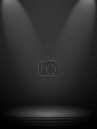 Photo for Abstract black background, can be used for valentines or Christmas design layout, studio, web template, room and report with smooth gradient color. Black and gray background. Black gradient space or Gradient room black for product design promotion - Royalty Free Image